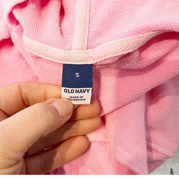 Old Navy Oversized French Terry Hooded Sweatshirt Neon Pink Small - Picture 3 of 8